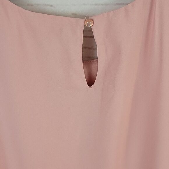 Lily Rose, Blush Colored Scallop Shift Dress- Size Medium - Picture 7 of 8